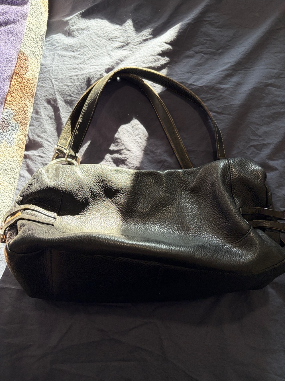Dissona Black Leather Shoulder Bag